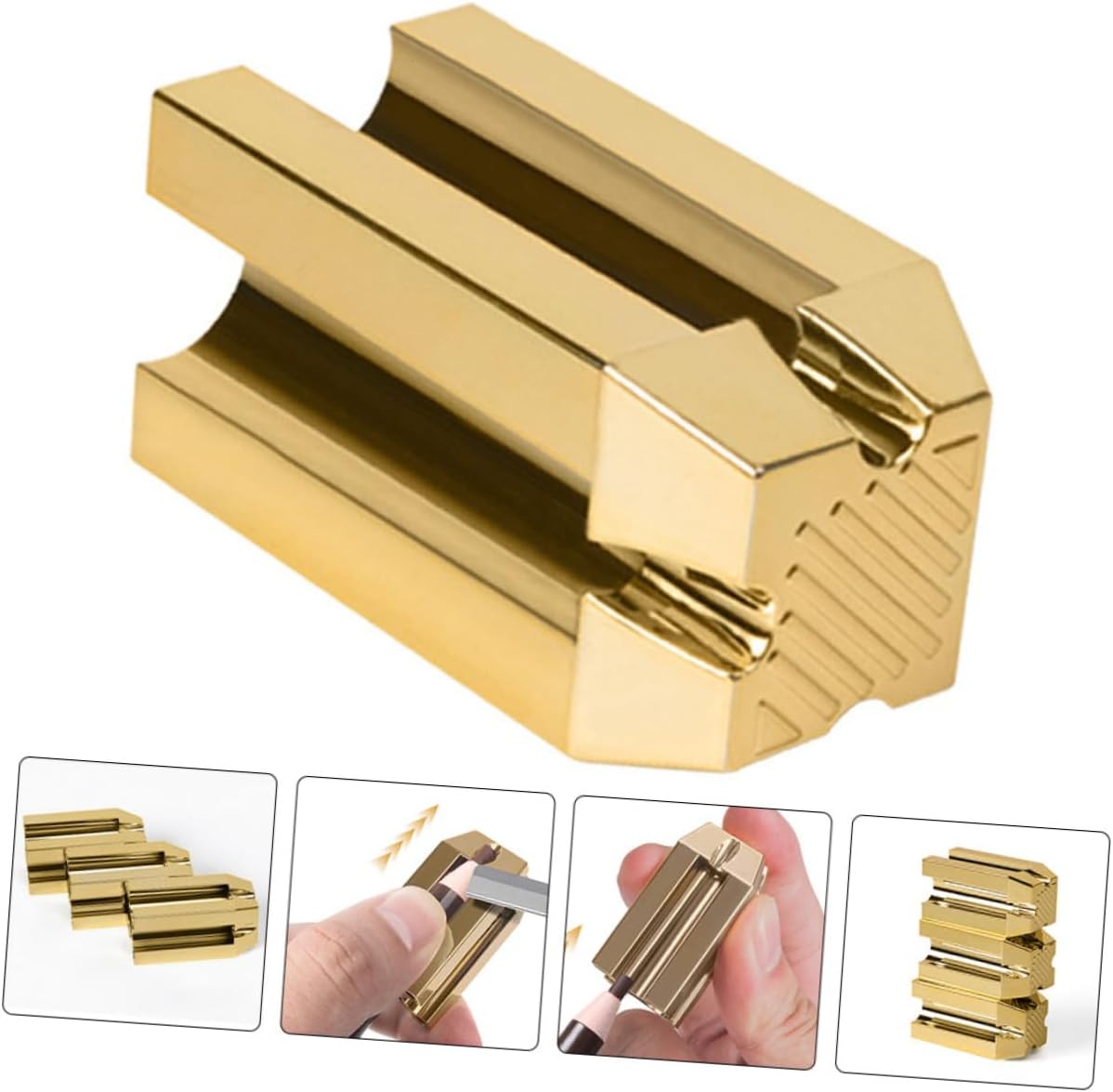 1pc Professional Four-Sided Eyebrow Pencil Sharpener Lightweight Cosmetic Tool for Precise Shaping and Easy Use for Various Pencil Diameters