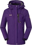 JHMORP Ski d'hiver pour femmes Snow Veste imperméable à l'eau en manteau de pluie doublé d'eau avec capot