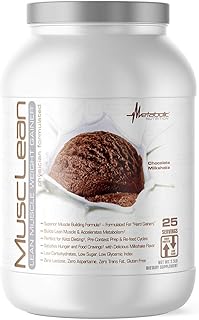 Metabolic Nutrition - Musclean - Milkshake, Whey High Protein Meal Replacement, Maintenance Nutrition, Low Carb, Keto Diet, Digestive Enzymes, Chocolate, 2.5 Pound (25 ser)