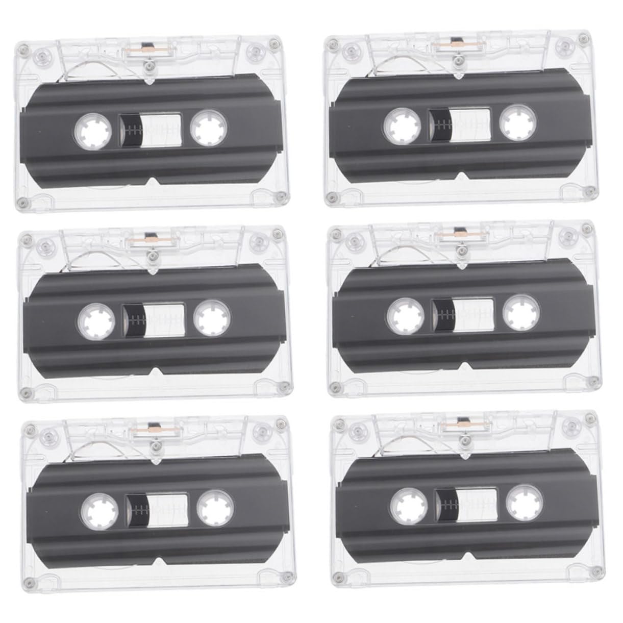 Yardenfun 30-Minute Empty Audio Tapes 6 Pack Blank Cassette Tapes Hard Case for DIY Projects and Recording