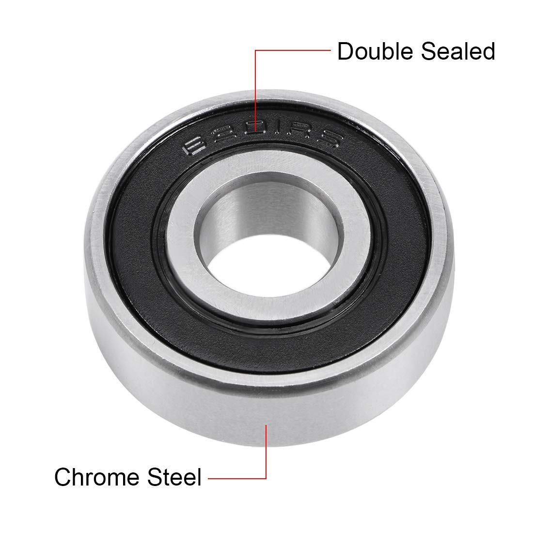 Cuscinetto Foro 12 Od 32 Cuscinetto A Sfera Radiale VXB 6201-Z – Doppio Foro Schermato, 12mm X 32mm X 10mm, Per Applicazioni Industriali Pack 6201-z Vxb - Foto 5