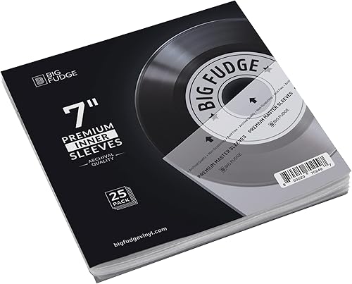 Vista 30 de BIG FUDGE 25 fundas exteriores para discos de vinilo de 7 pulgadas, duraderas y sin arrugas, transparentes y hechas de polipropileno de alta