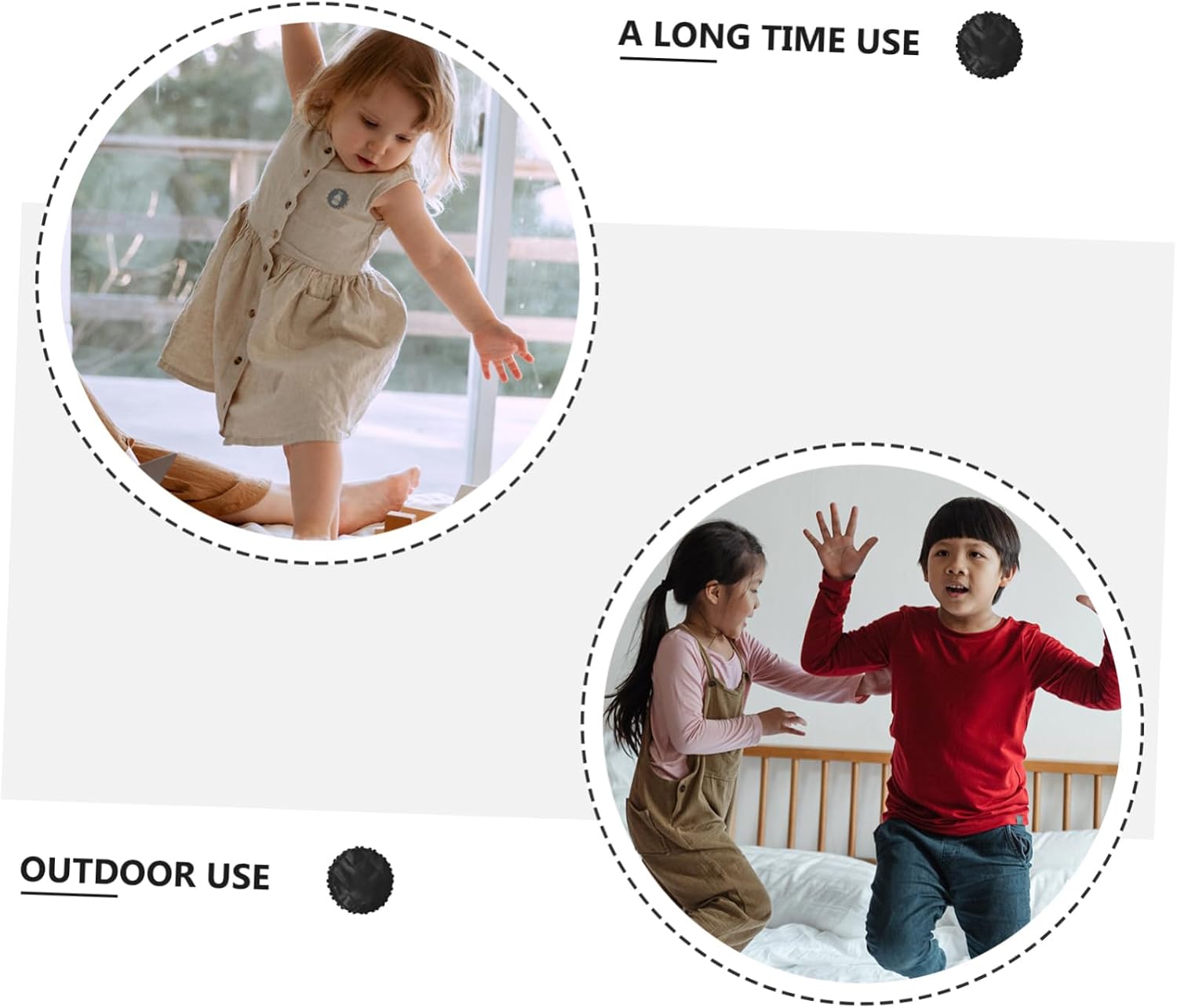 1pc Round Jumping Mat Replacement for Trampoline Frame Heavy Duty Cloth Breathable Design Rings for Enhanced Bounce and Durability Trampoline Accessory