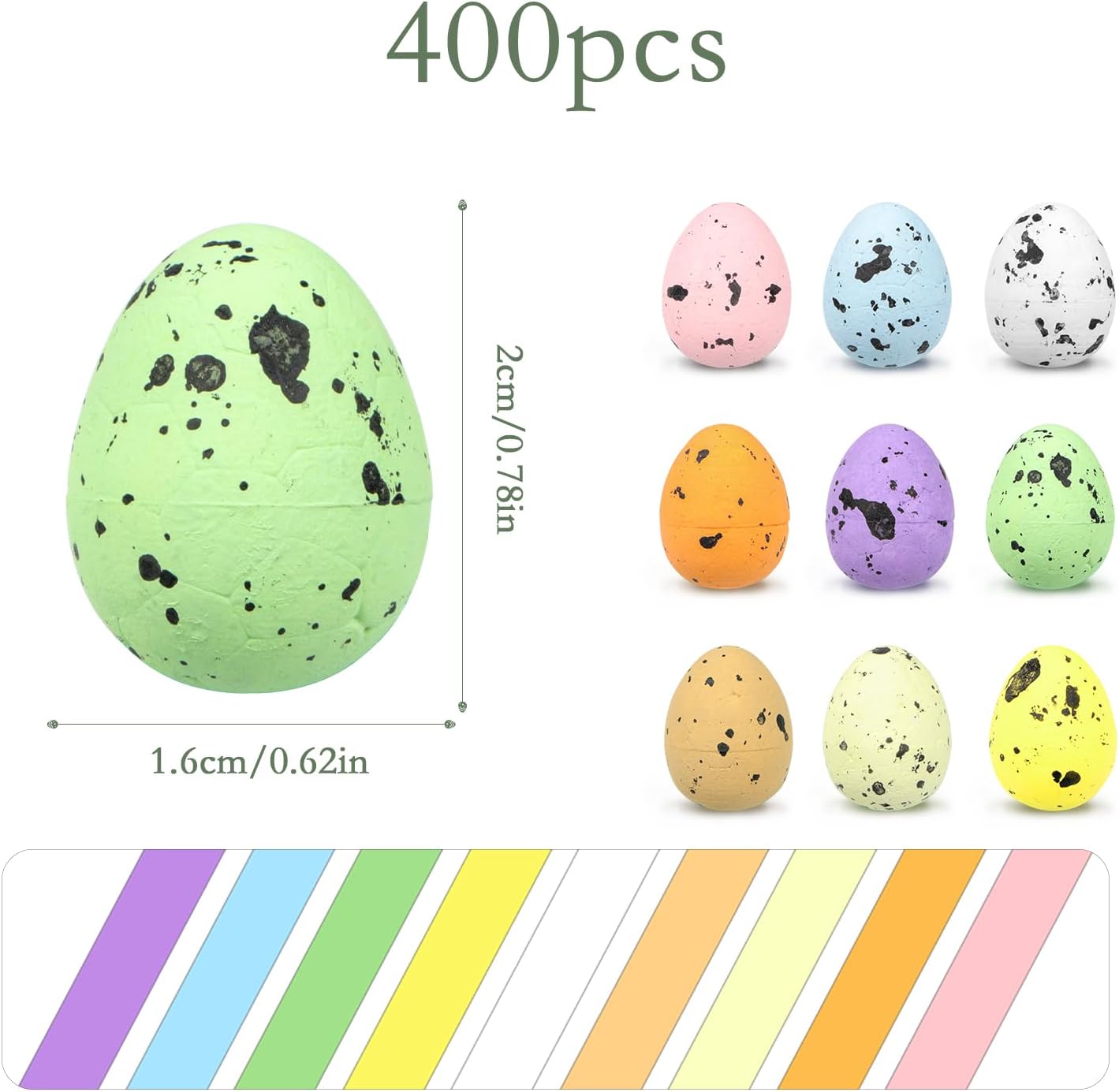 Jangostor 400 PCS Easter Mini Eggs Colorful Foam Mini Eggs Artificial Bird Eggs Fake Easter Foam Eggs Decoration for Craft DIY Easter Spring Party Basket Stuffers Home Table Decor, 0.6 x 0.7 Inch