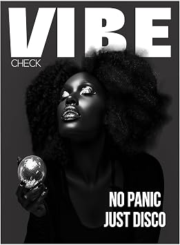 Giftzie Trendy Wall Decor, Vibe Check No Panic Just Disco | Funky Inspirational Wall Art for Women Girls