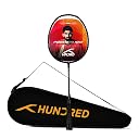 Hundred Aluminium Powertek 200 JR Badminton Racket with Full Cover (90G, Black) gallery image
