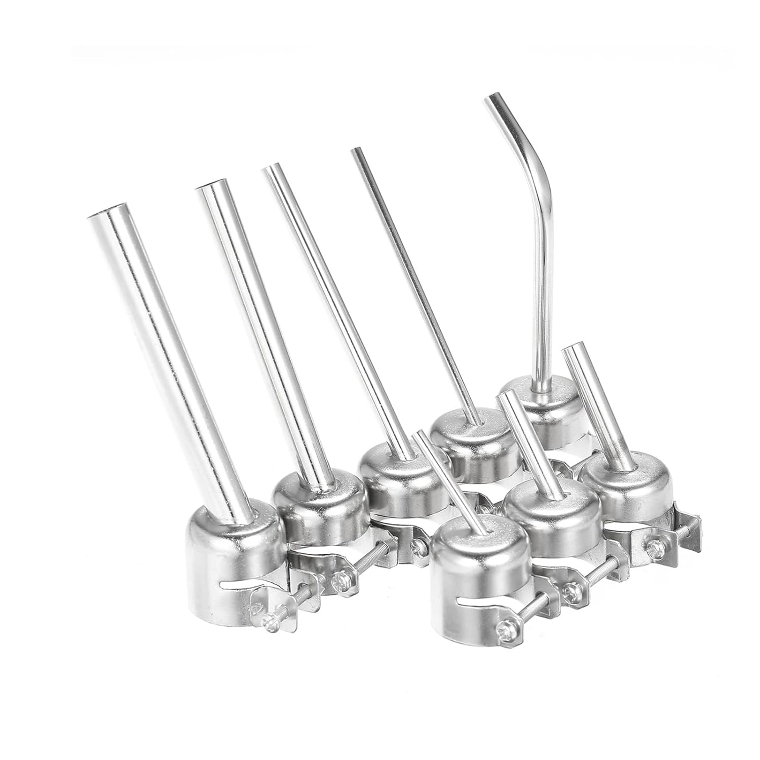 8Pcs 45 Degree Bent Curved Nozzle Soldering Station Hot Air Stations Gun Nozzles Tool for 858D Welding Nozzle