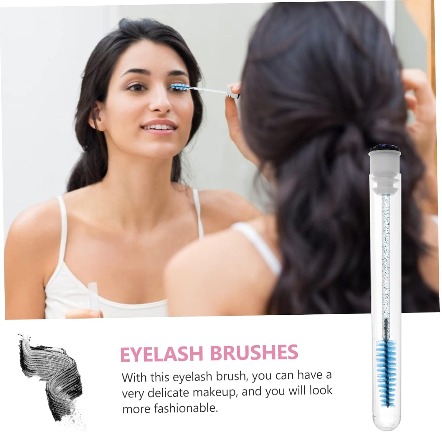 10pcs Transparent Tube Eyelash Brush with Glitter Ergonomic Eyelash Comb for Easy Makeup Application for Professionals and Personal Use