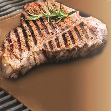 BlueFox Yanmaz Yapışmaz Mangal Pişirme Örtüsü GRILLMAT - 2 Adet En:40 Cm - 0,30mm - BAKIR RENK (50 cm) İKİLİ PAKET