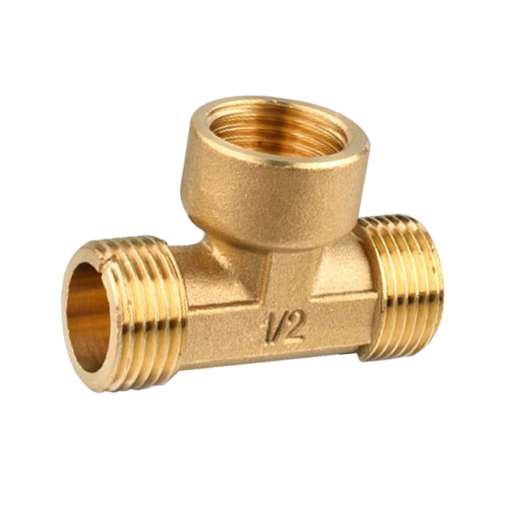 NYLSA 1/2'' // 3 Way Brass Male Female Male Tee Fitting Pipe Connector T-Junction - Thickened Wall - High and Low Temperature Resistant-image-19