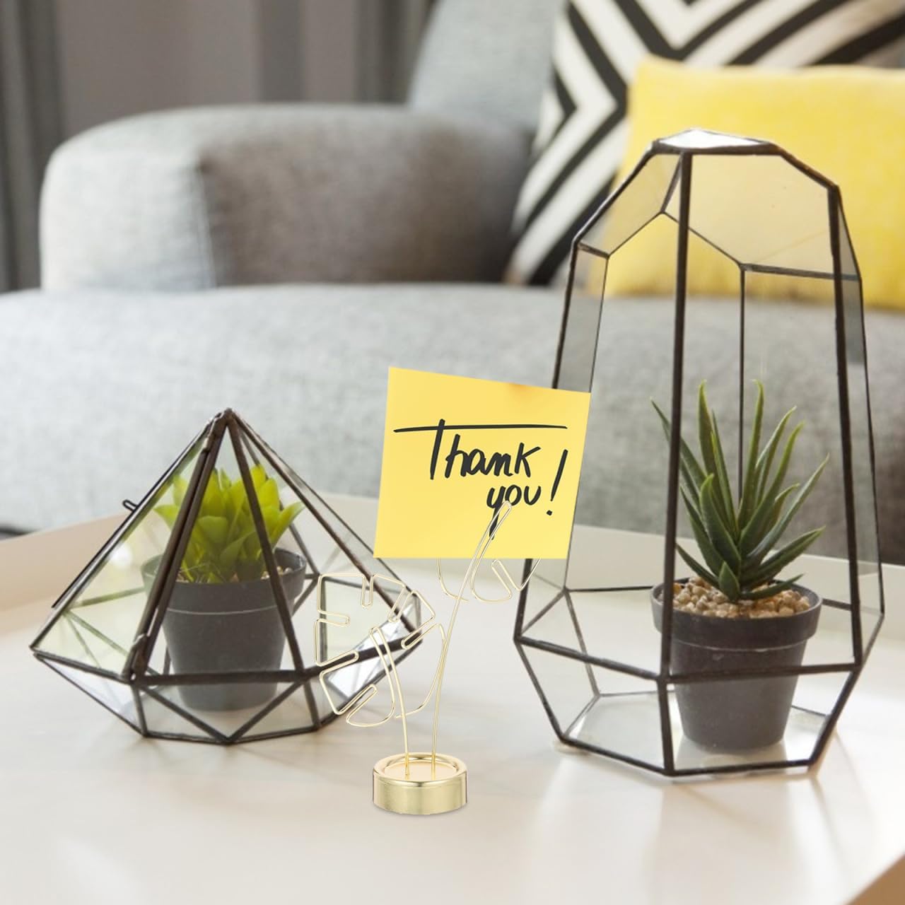 NUOBESTY Gold Card Clip Holder Turtle Leaf Shapes Photo Display Stand Memo Note Message Cards Display Pick Stand for Home Party