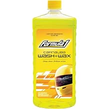 Formula 1 Car Wash and Carnauba Wax, 2-in-1 Car Cleaning Soap for Auto Detailing, Removes Tough Dirt and Leaves a Brilliant Shine 32 ounces