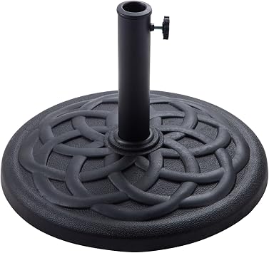 C-Hopetree 42 lb Heavy Duty Round Base Stand for Outdoor Patio Market Table Umbrella, Black