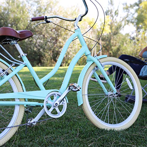 A/O Frida Women's Bicycle 7-Speed Step-Through Touring Hybrid Bike, Mint Green - Image 8
