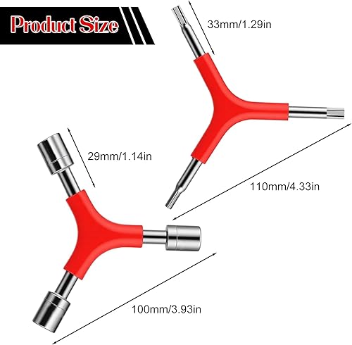 Miniatura 2 de 4 unids 3 vías llave hexagonal bicicleta herramienta en forma de Y herramientas de reparación de bicicletas llaves externas 450.236 in tipo Y