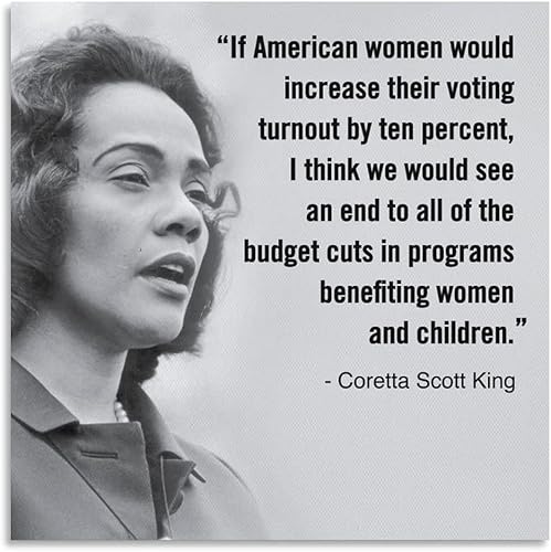 Miniatura 1 de Coretta Scott King - Póster con cita de escritor estadounidense y activista defensor de la igualdad para Ámbar africano, lienzo, pósteres e