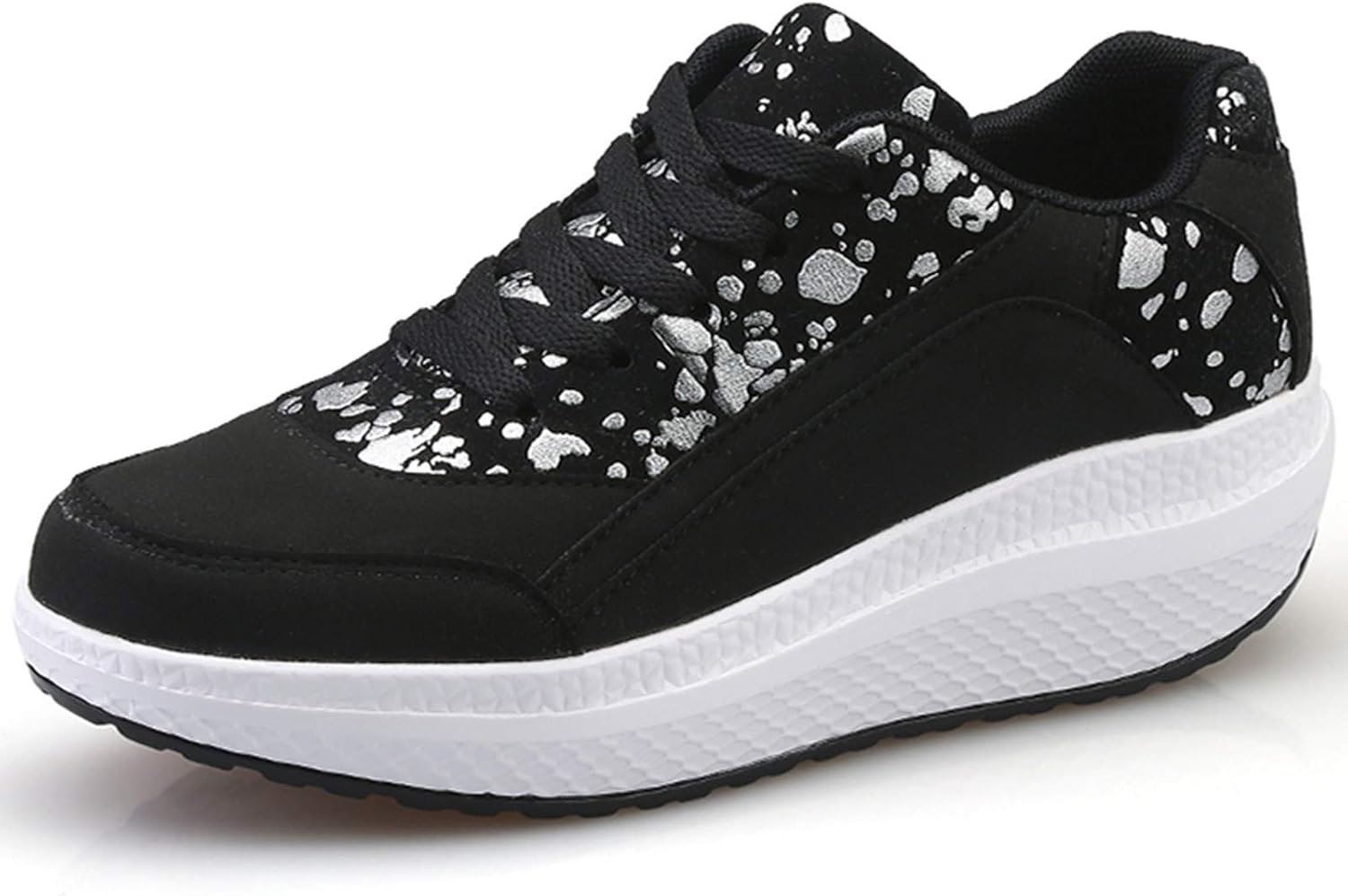 DADAWEN Women's Platform Wedges Tennis Walking Sneakers Comfortable Lightweight Casual Fitness Shoes