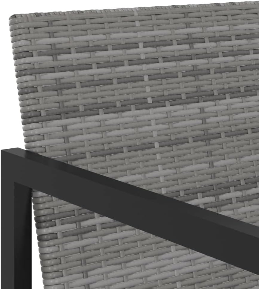 9 Piece Patio Dining Set with Cushions,Party Furniture,Afternoon Tea Suit,Backyard Decor,Backyard Furniture,Perfect for Patio, Garden, Porch,Family Room,Sitting Area, Poly Rattan Gray