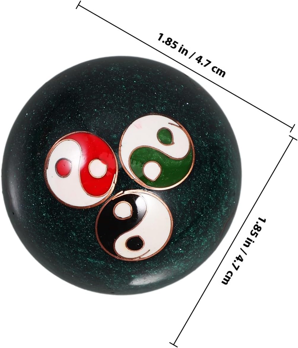Fitness Handballs 2pcs Metal Massage Balls 47mm Low-Temperature Enamel Palm Therapy Balls for Hand Exercise, Stress Relief, and Joint Care in Wellness and Relaxation