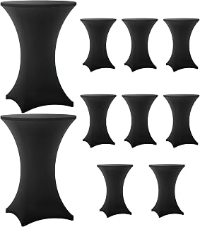 Cocktail Table Covers - 10 Pack 32x43 Inch Table Cloth - Black