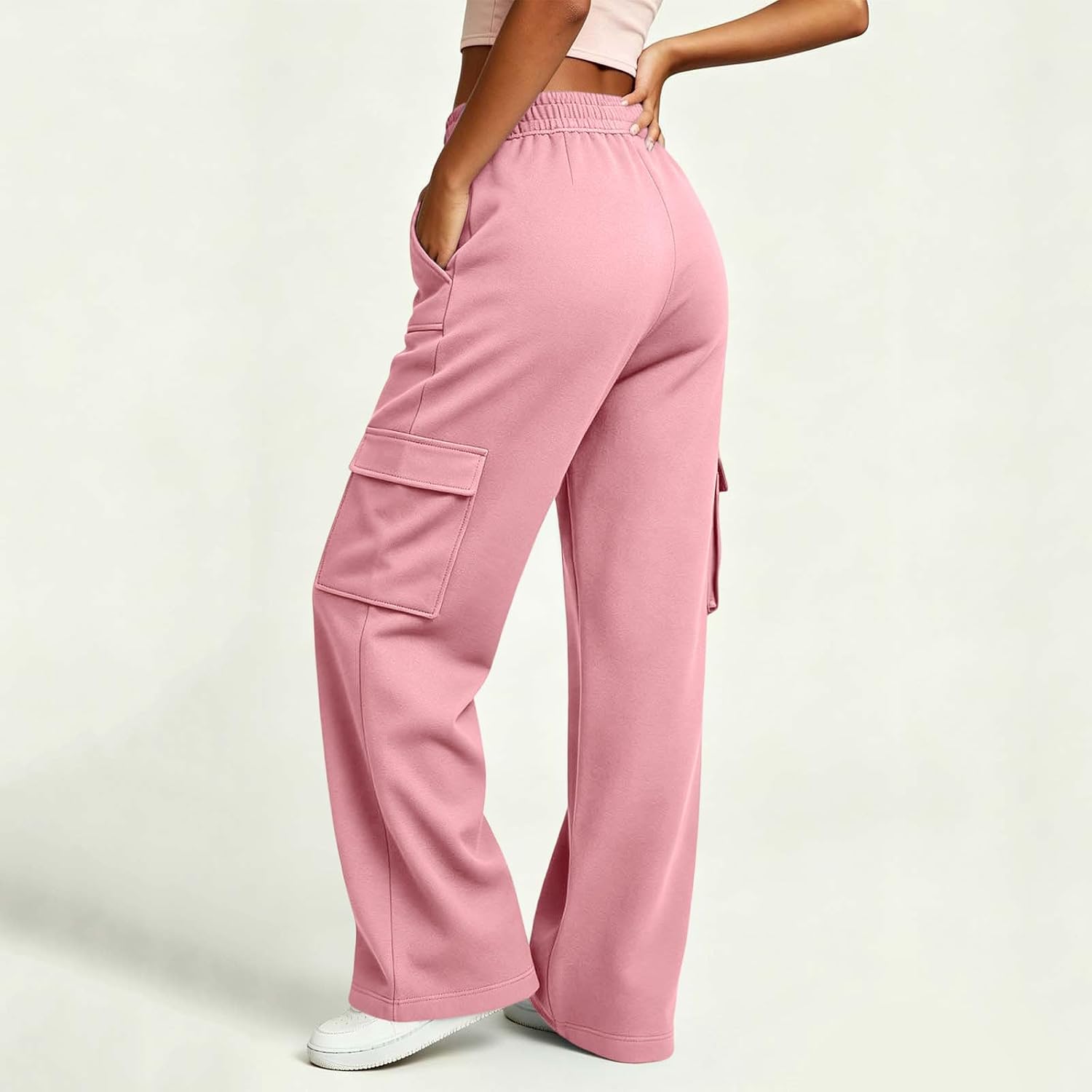 Women's Wide Leg Cargo Pants Utility Pockets Sweatpants