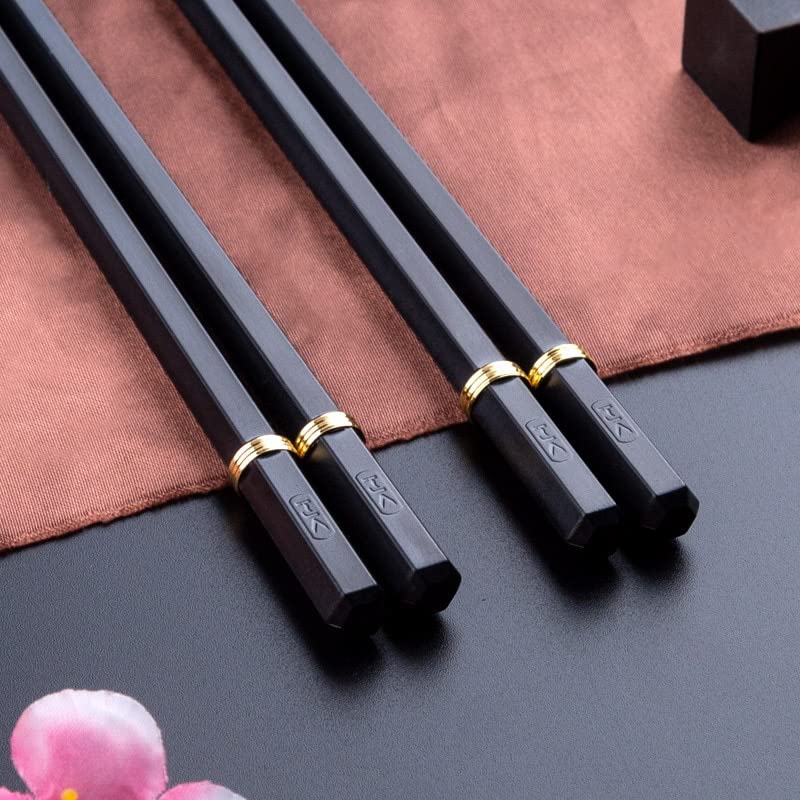 Palillos reutilizables CHFYIJYHM de aleación premium con diseño elegante para mesa 3