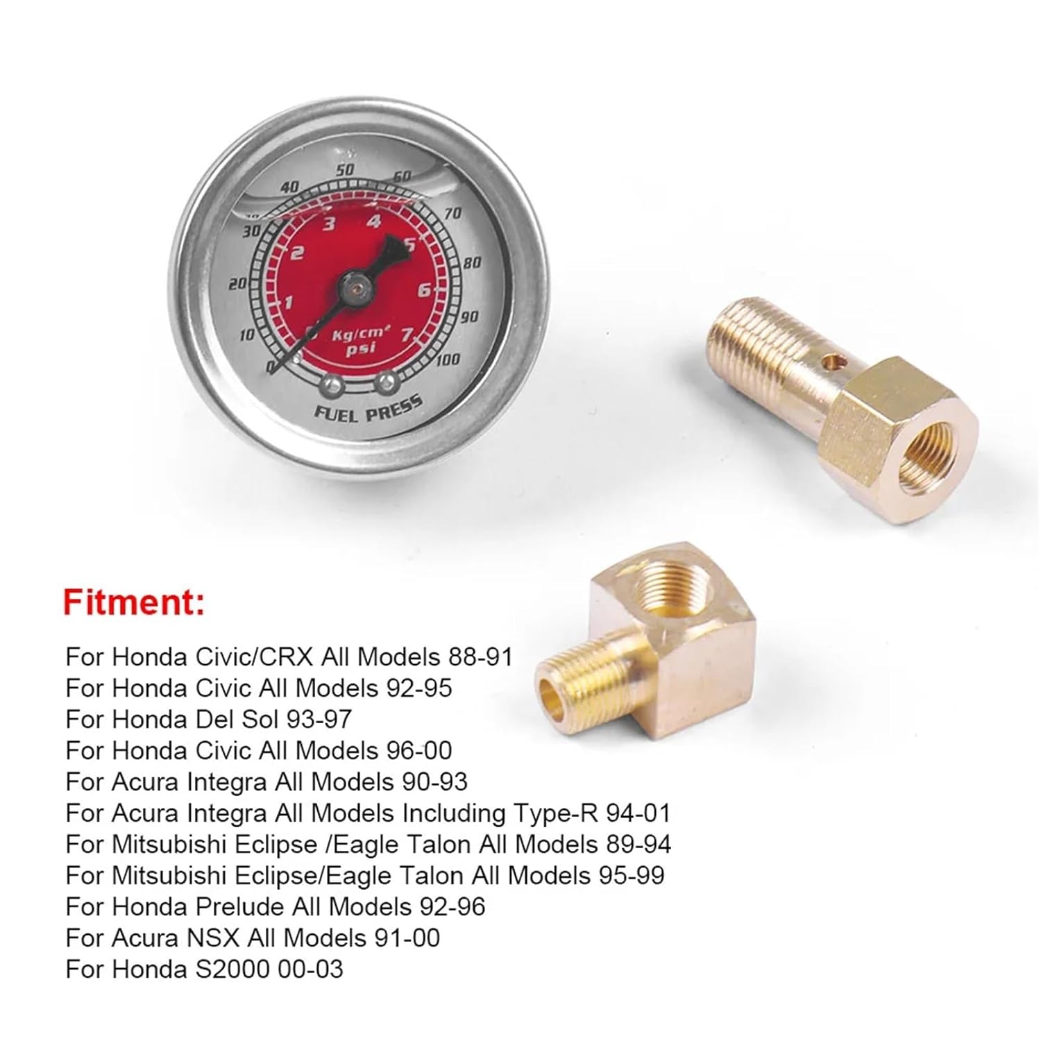 Car Fuel Oil Pressure Liquid Filled Gauge for Oil Fuel Pressure Gauge(Blue)