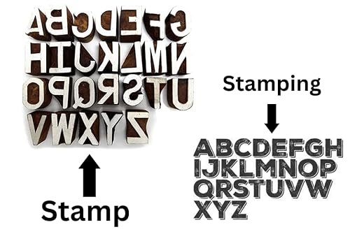 Billion Deals Alphabet Text Wood Stamps Block Hand Craved Printing Blocks Textile Stamp India Hand-Carved For Saree Border Making Pottery Crafts Textile Indian Printing #TOP1