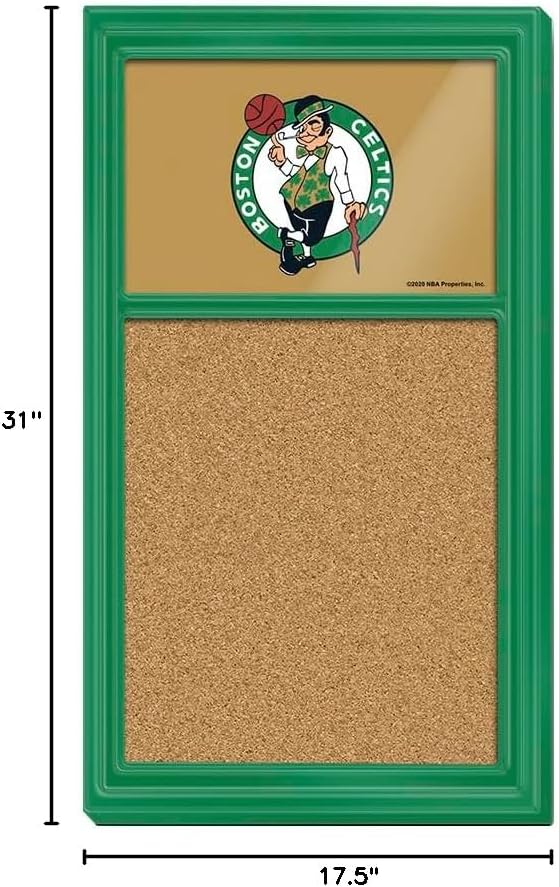 The Fan-Brand NBA Boston Celtics: Cork Note Board- Sports Decor for Home, Game Room, Fan Cave & Garage - USA Made