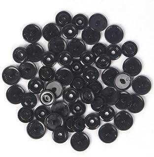 200 Sets T5 Resin Plastic Snaps, BetterJonny Size 20 Glossy Round Resin Plastic Buttons Fasteners for Cloth Crafts Towels DIY, Black
