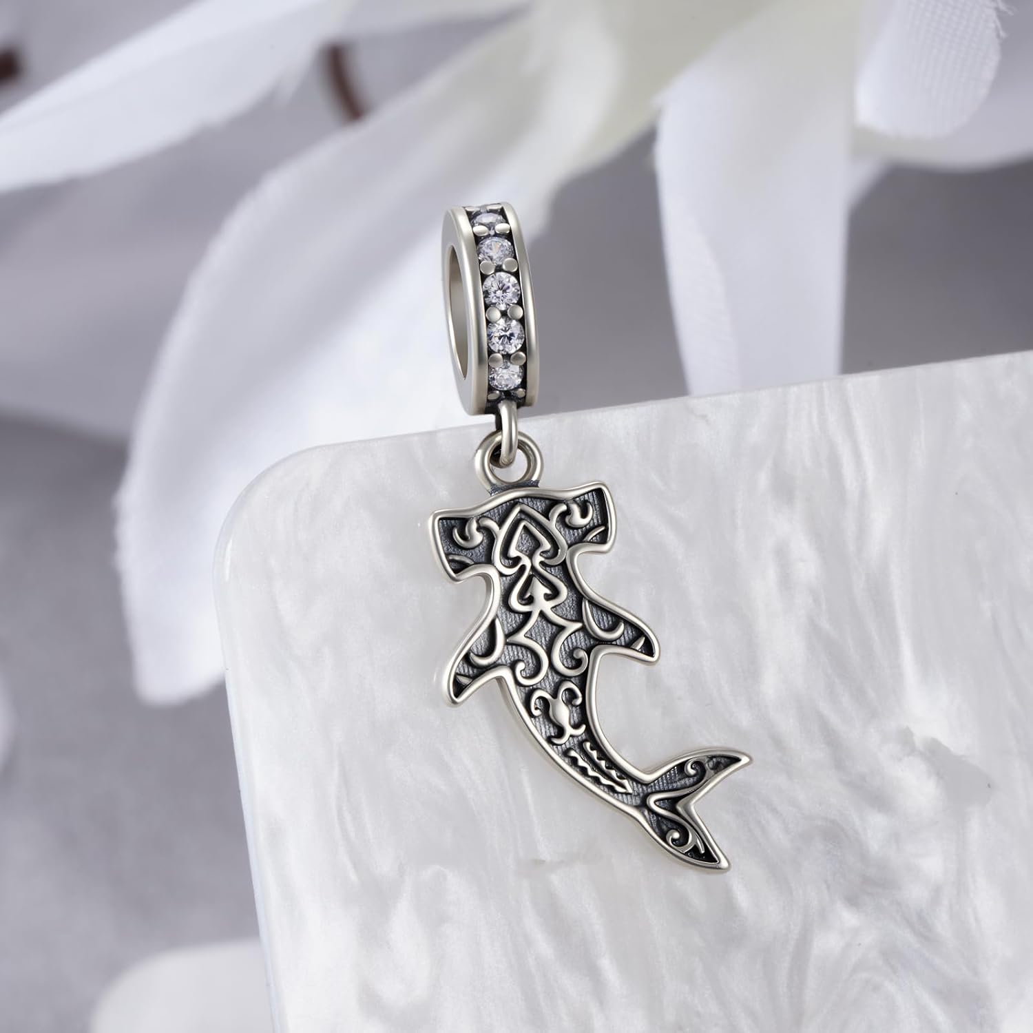 Hammerhead Shark Charm for Bracelet 925 Sterling Silver Ocean Charms Hammerhead Shark Jewelry Gifts for Women