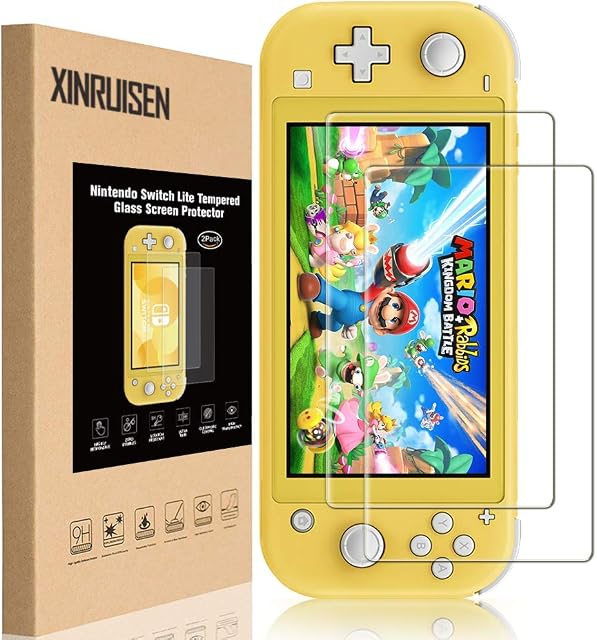 XINRUISEN Screen Protector for Nintendo Switch Lite 2019-2Pack, Tempered Glass Screen Protector for Nintendo Switch Light DS 5.5 inch Screen, Not for Switch 6.2 inch or Switch OLED 7 inch-2021
