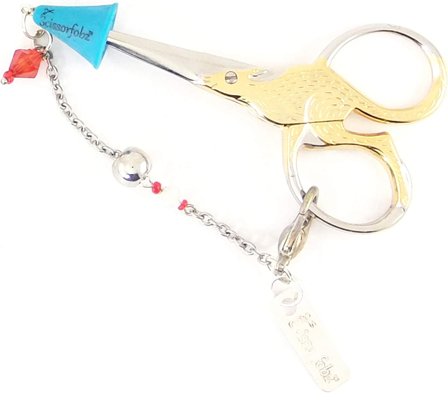 Scissors Fobs Elegant Collection - Key Ring Key chain Bracelet Wristlet Purse Backpack Bag Charm- Quilters Sewers Embroidery Gifts. Beautiful Gift Box Included. E15000379