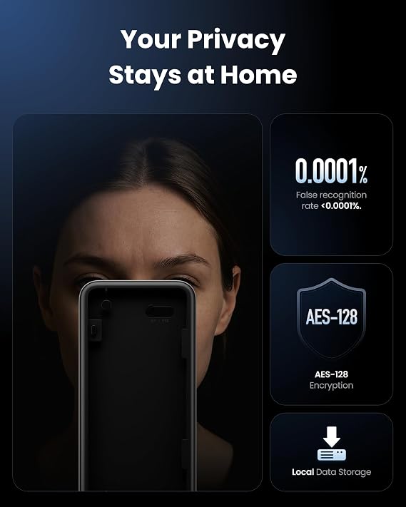 SwitchBot WiFi Smart Lock Ultra with Keypad Vision Pro, 3D Face & Palm Vein Recognition, Contactless Unlock, Fits Euro Profile Cylinder, Supports Matter, Alexa, Google, IFTTT