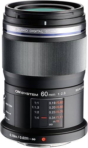 OM SYSTEM M.Zuiko Digital ED 60 mm F2.8 Lens, Standard Zoom, Suitable for All MFT Cameras (Olympus OM-D and PEN Models, Panasonic G-Series), Black