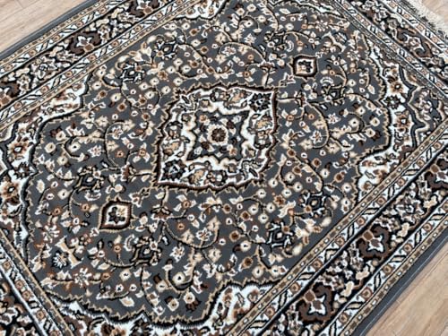 Image of TTC THREAD & TEXTURE CARPET Traditional Comfort: Power-Loomed Carpets for Living Room- Every Space Area Rug Color Grey Size 8x11 Feet (240x320cm)