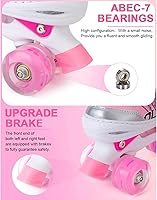Vista 3 de Sowume Patines en línea ajustables para niñas y mujeres, todas las 8 ruedas de los patines de niña brillan, iluminación segura y divertida