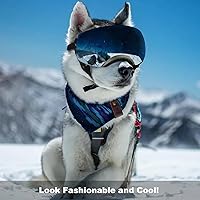 Vista 6 de Ownpets Gafas para perro, gafas con correa ajustable, diseño magnético, lente desmontable y protección UV para perros de tamaño mediano y grande