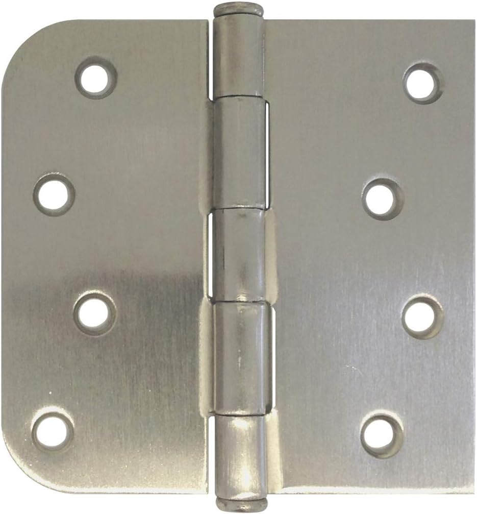 15 PC 4" X 4"in Straight Square Corner 5/8 Round Radius Exterior Door Hinge Satin Nickel