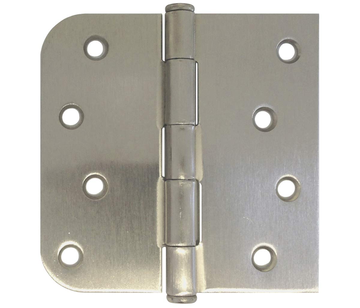 6 PC 4" X 4"in Straight Square Corner 5/8 Round Radius Exterior Door Hinge Satin Nickel
