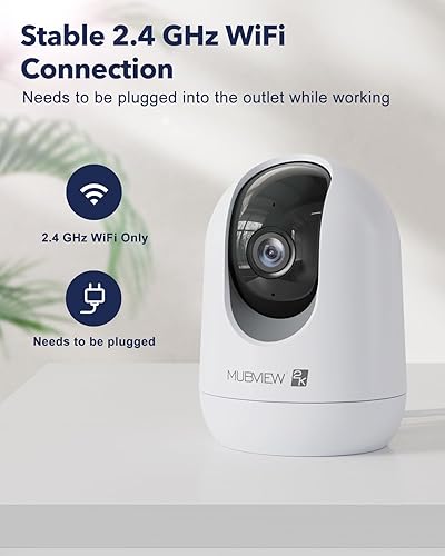Miniatura 3 de MUBVIEW Cámara para mascotas con aplicación de teléfono, cámara de seguridad interior, cámaras WiFi 2.4G para seguridad del hogar, cámaras con cable