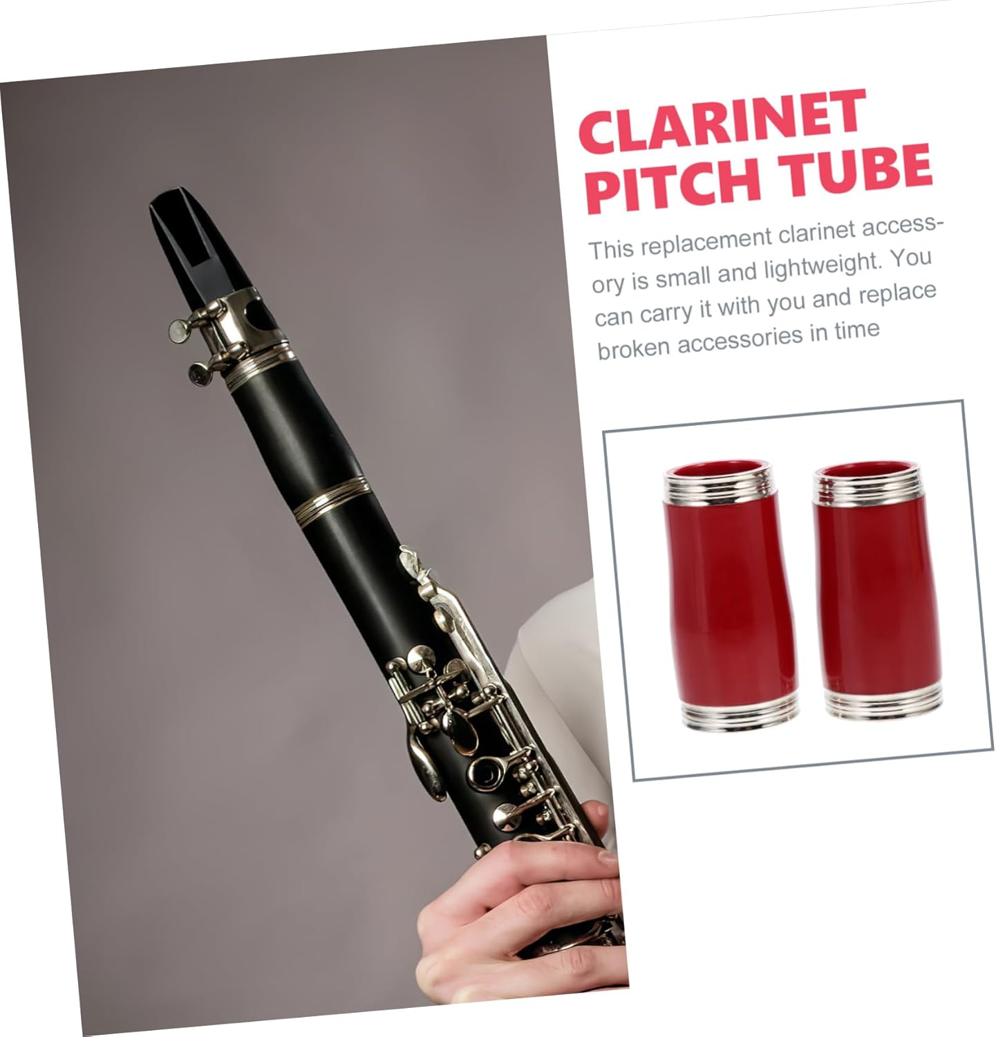 FAVOMOTO 3pairs Abs Clarinet Tuning Tubes Portable Pitch Pipes for Woodwind Instruments Tightness Easy to Play for Musicians