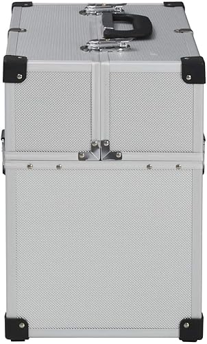 Miniatura 5 de Estuche de herramientas de aluminio con parte superior extensible y 6 bandejas, caja de herramientas portátil, estuche de herramientas resistente