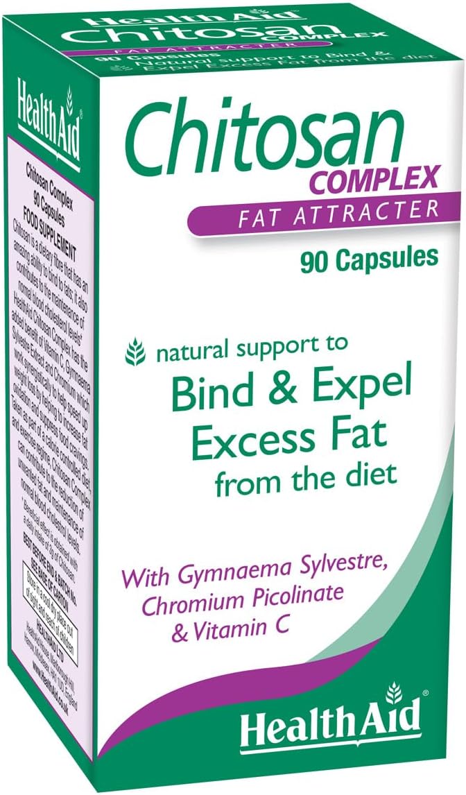 HealthAid Chitosan Complex โ Fibre-Based Supplement with Chitosan, Chromium & Plant Extracts โ Supports Fat Metabolism & Weight Management โ 90 Capsules
