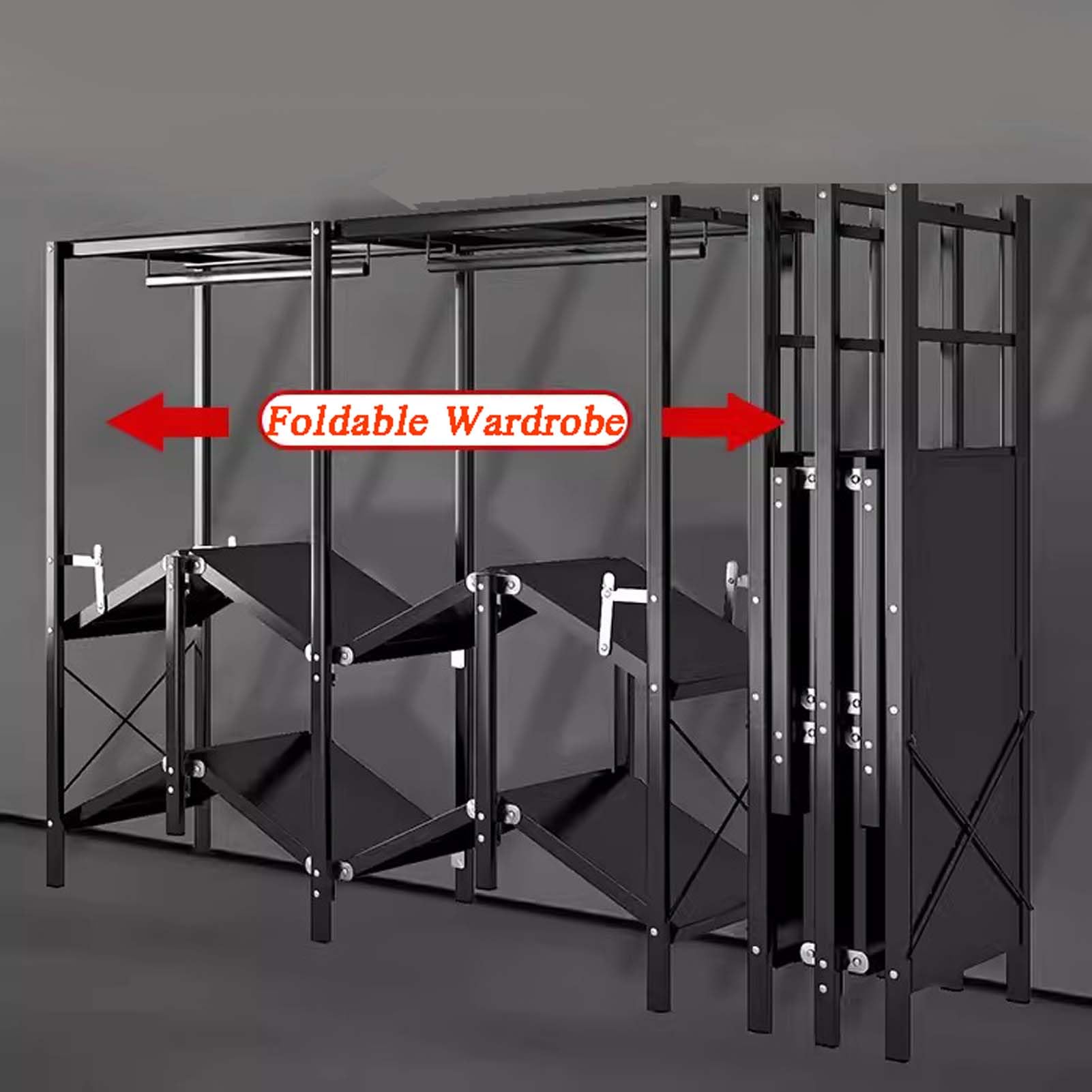 HUHJYUGE Armadio Guardaroba Pieghevole, Armadio Portatile per Vestiti, Guardaroba Autoporante, Organizzatore a Scompartimenti, Armadio Modulare Salvaspazio, per Camera da Letto e Spogliatoio