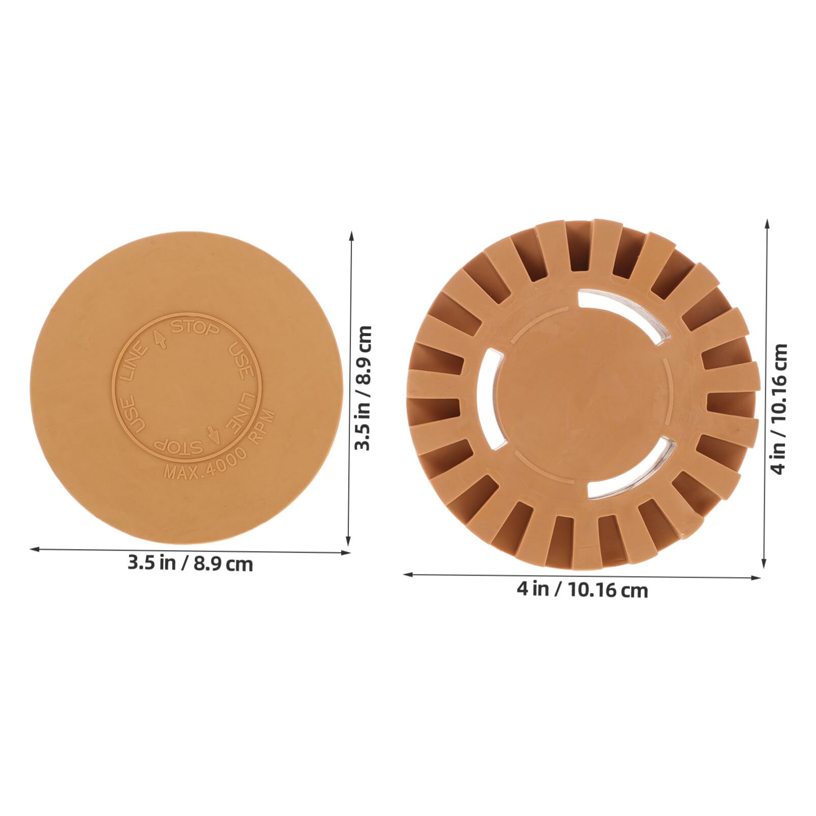 Klebstoffentferner mit Gezahntem Design 2 Stück aus Gummi Radiergummi 3,5 Zoll für Aufkleberentfernung Am Auto und Vielseitige Anwendung