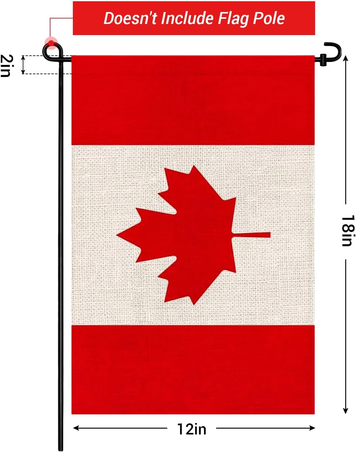 Canada Garden Flag 12x18, Small Canadian Flags for Outside Double-Sided Burlap Yard Flag, Fade-Resistant, Weatherproof Outdoor Decor for Porch Patio Lawn, Patriotic Holiday Display - Image 2
