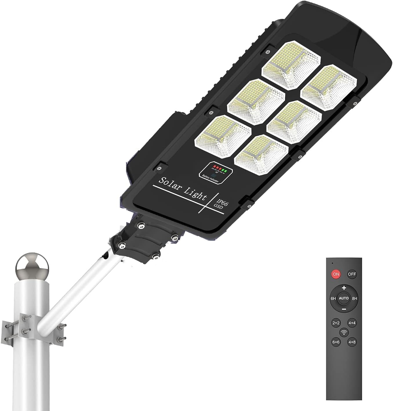 Solar Street Flood Lights Outdoor 600W Solar Led Flood Light Dusk to Dawn 52000LM IP67 Waterproof Parking Lot Lights with 16.4ft Cables Security Commercial Lighting for Yard, Garden