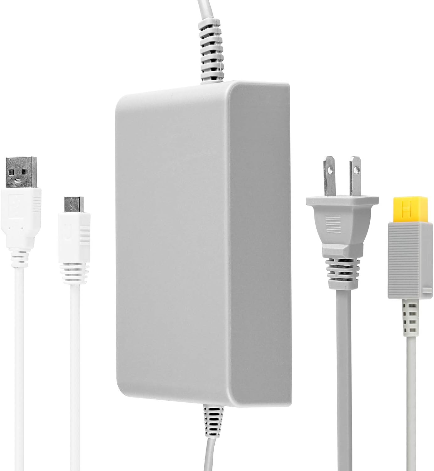 AreMe AC Power Supply Adapter for Wii U Console + USB Charging Cable