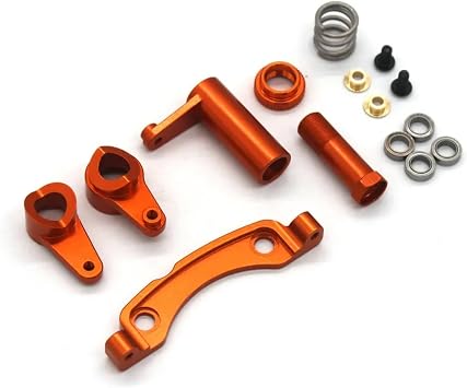 RC Car Upgrade Parts for ZD for Racing DBX-10 10427S 9106S 1/10 RC Steering Assembly of Metal Parts for Remote Control Cars ReplacementYellow